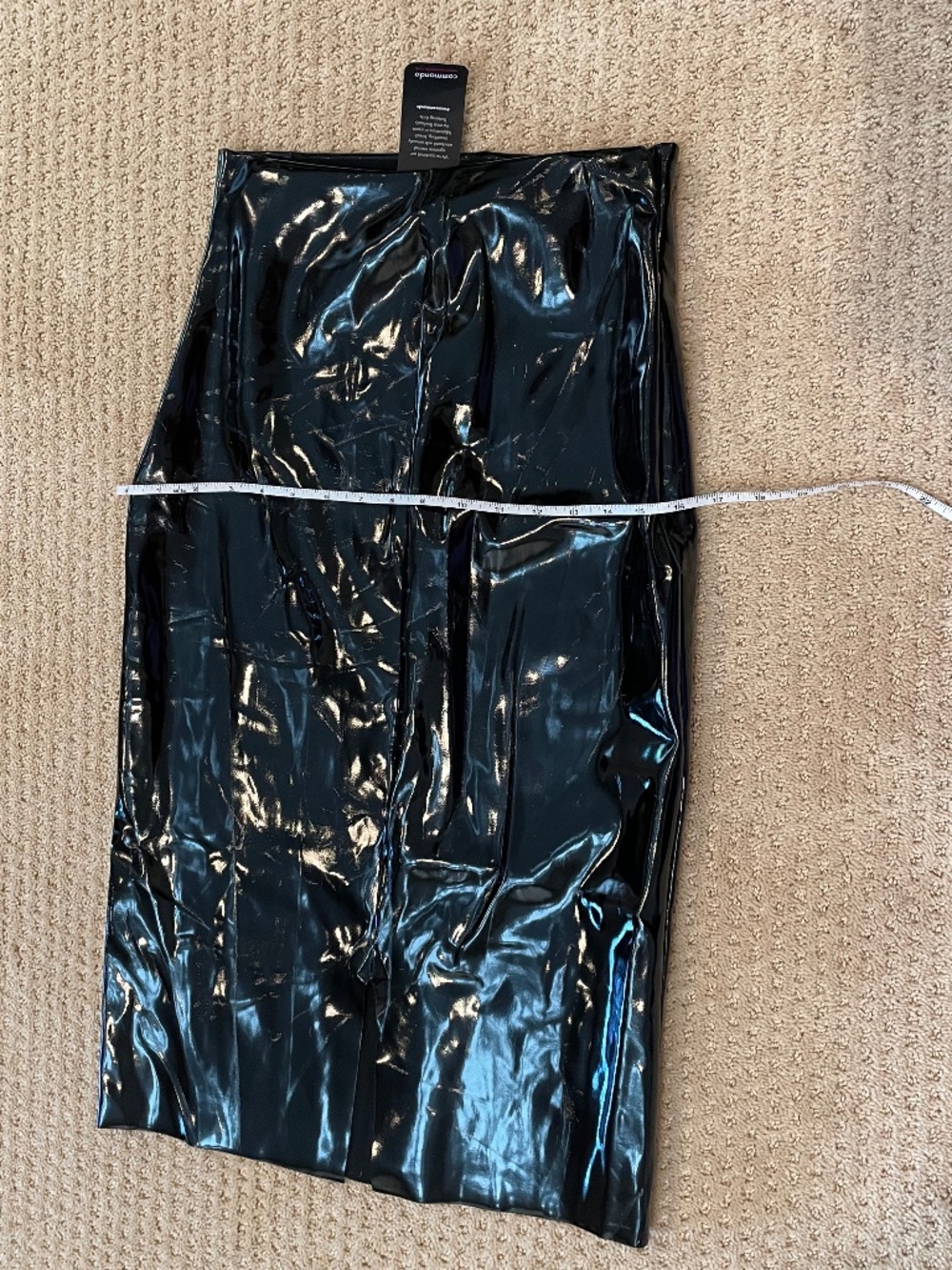 NWT Commando Faux Patent Leather Midi Skirt Black Medium - Picture 3 of 5